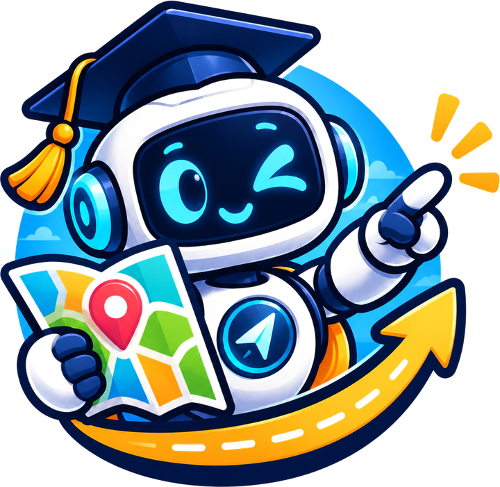 La mascotte Parcoursoup, un robot à toque de diplômé qui lit une carte